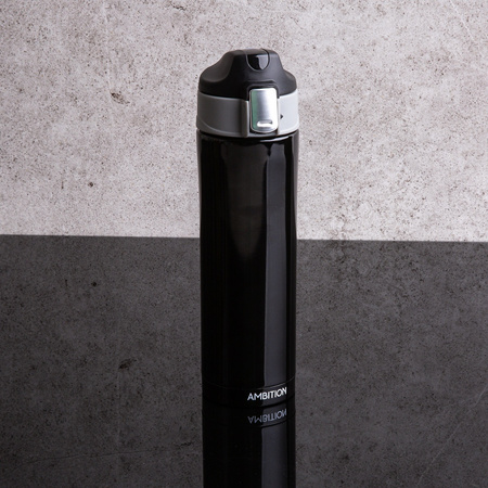 Ambition kubek termiczny Glossy próżniowy czarny nierdzewny na kawę herbatę gorące napoje do pracy auta 420 ml