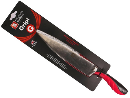 Amefa Richardson Shieffield nóż kuchenny GRIPI siekacz szefa kuchni uniwersalny do warzyw wędlin mięsa  20 cm czerwony