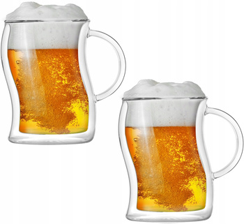 VIALLI DESIGN BOLLA 2 kufle do piwa kawy herbaty termiczne z podwójnymi ściankami 500 ml