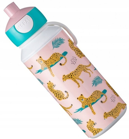 MEPAL butelka bidon dla dziecka z ustnikiem i automatycznym korkiemna napoje wodę sok Leopard Lampart 400 ml