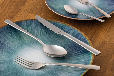 Sztućce Amefa Dakota 60 zestaw dla 12 osób sztućce obiadowe z widelczykami do ciasta + łopatka do tortu