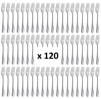 Sztućce AMEFA Felicia 120 widelec obiadowy stołowy komplet dla 120 OSÓB gastronomiczne do restauracji pizzerii z wzorem fali bez niklu