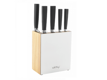 Vialli Design 5 x noże kuchenne Fino komplet w białym bloku 5233