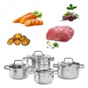 Ambition 8 garnki Zen stalowe nierdzewne tradycyjne na indukcję gaz komplet garnków ze stali nierdzewnej