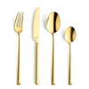 Sztućce Amefa Metropole złote gold zestaw 24 elementy nierdzewne komplet dla 6 osób nowoczesne eleganckie gładkie bez wzoru 