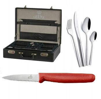 Gerpol zestaw sztućce Apollo komplet 68 sztuk 12 osób w walizce +GRATIS NÓŻ