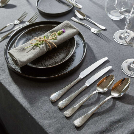 Amefa sztućce Sierra 1 mała łyżeczka do kawy mokki ze stali nierdzewnej nowoczesna z tłoczonym wzorem stal 18/10