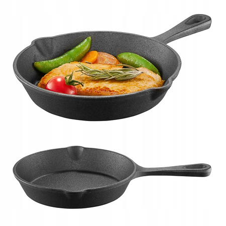 Ambition patelnia żeliwna 26 cm Iron na indukcję gaz do piekarnika uniwersalna z wylewkami