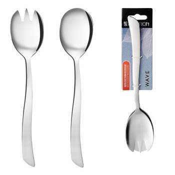 Ambition sztućce Wave komplet do sałaty sałatek zestaw łyżka widelec sałatkowe nierdzewne nowoczesne bez wzoru do zmywarki