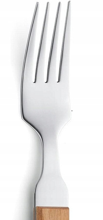 Amefa 1 widelec stekowy sztućce 7000 styl country do steków pizzy schabowego 19,8 cm ze stali 18/0 jasne drewno