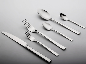 AMBITION PRATO 36  sztućce nierdzewne nowoczesne bez wzoru zestaw obiadowe komplet na 6 osób z 6  widelczyki i łyżeczki do kawy