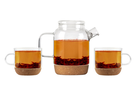 Zestaw dzbanek 800 ml i 2 filiżanki 250 ml z korkowymi podstawkami Vilagio  29347