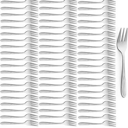AMEFA  sztućce Whisper zestaw 60 widelczyki do ciasta tortu deserów komplet dla 60 OSÓB gastronomiczne do restauracji nierdzewne bez niklu 18/0