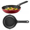 Ambition patelnia Noel 20 cm mała czerwona tradycyjna z powłoką nieprzywierającą non stick na gaz indukcję