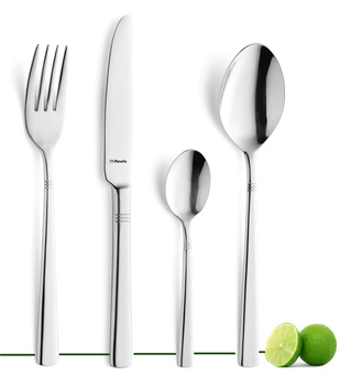 Sztućce Amefa Dakota 4 sztućce zestaw dla 1 osoby obiadowe nowoczesne nierdzewne komplet bez niklu