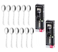 Ambition sztućce Wave zestaw 12 łyżeczki do herbaty ciasta kawy komplet dla 12 osób nierdzewne nowoczesne bez wzoru do zmywarki