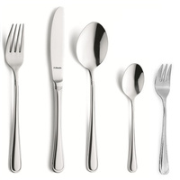 Sztućce Amefa Barcelona zesatw 300 sztuk komplet dla 60 osób nierdzewne z widelczykami do ciasta gastronomiczne do restauracji z wzorem