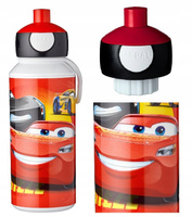 MEPAL buelka bidon dla dziecka z ustnikiemi korkiem automatycznym na wodę napoje sok Cars Auta Zygzag 400 ml bez BPA
