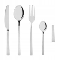 Sztućce Ambition Verde zestaw 24 obiadowe nierdzewne komplet dla 6 osób z wzorem ryflowane w prążki prążkowane do zmywarki