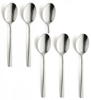 Sztućce Amefa Dakota zestaw 6 łyżeczki do HERBATY tortu ciasta deserów kawy komplet ze stali nierdzewnej bez niklu 18/0