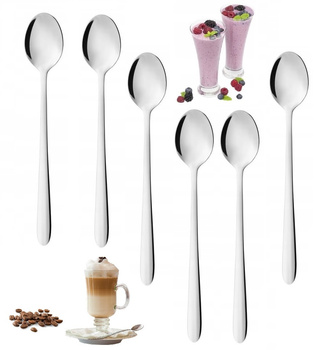 Sztućce Ambition Roma długie łyżeczki do latte zestaw do kawy koktajli lodów deserów komplet sztućce deserowe nierdzewne  6 sztuk 