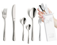 Amefa 72 sztućce nierdzewne zestaw 1244 Helma fala komplet na 12 osób