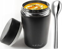 VIALLI DESIGN FUORI pojemnik termos obiadowy próżniowy na zupę jedzenie grafitowy ciemny szary 500 ml