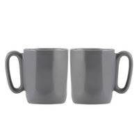 Dwa kubki ceramiczne z uszkiem 80 ml Fuori szare 29958