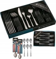 AMBITION 84 SZTUĆCE NAPOLI ZESTAW OBIADOWY WIDELCZYKI ŁYŻECZKI KAWY LATTE