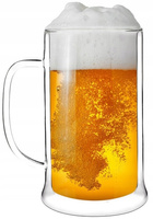 VIALLI DESIGN AMO kufel do piwa TERMICZNY pokal szklanka z podwójnymi ściankami 500 ml