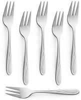 Amefa sztućce Whisper zestaw 6 widelczyki do ciasta tortu deserów komplet dla 6 OSÓB z wzorem fali klasyczne nierdzewne bez niklu 18/0