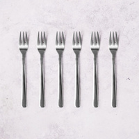 Ambition sztućce Prato zestaw 6 widelczyki do ciasta tortu komplet dla 6 OSÓB nierdzewne nowoczesne proste gładkie bez wzoru