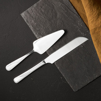 Sztućce Ambition Napoli komplet do tortu ciasta łopatka nóż ze stali nierdzewnej klasyczne zestaw z wzorem fali