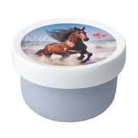 MEPAL Campus pojemnik fruitbox dla dzieci z konierm na przekąski owoce warzywa musli  DZIKI KOŃ  300 ml bez BPA  Wild Horse 