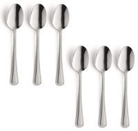 Sztućće Amefa Bologna zestaw 6 łyżeczki do herbaty ciasta deserów komplet dla 6 OSÓB ze stali nierdzewnej bez niklu z wzorem 