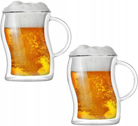 VIALLI DESIGN BOLLA 2 kufle do piwa kawy herbaty termiczne z podwójnymi ściankami 500 ml