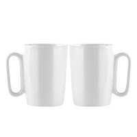 Dwa kubki ceramiczne z uszkiem 250 ml Fuori białe 30145