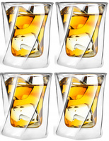 VIALLI CRISTALLO 4 szklanki termiczne do whisky, soków, drinków, napojów 300 ml