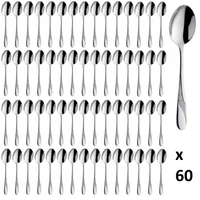 Sztućce AMEFA Felicia 60 łyżka obiadowa stołowa komplet dla 60 OSÓB gastronomiczne do restauracji baru stołówki z wzorem fali bez niklu