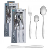 Domotti sztućce Sorrento zestaw 48 elementów tanie obiadowe nierdzewne komplet dla 12 osób z wzorem