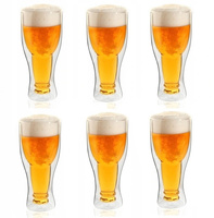 VIALLI DESIGN AMO 6 szklanek termicznych 350 ml do piwa, herbaty, kawy + opakowanie prezentowe