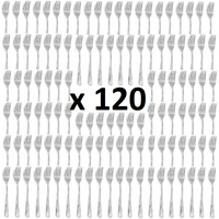 AMEFA sztućce Barcelona zestaw 120 widelczyki do ciasta tortu deserów komplet na 120 OSÓB gastronomiczne do restauracji kawiarni z wzorem fala