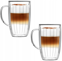 VIALLI 2 SZKLANKI KUBKI TERMICZNE TULIP KAWY LATTE HERBATY WYSOKIE 350 ML
