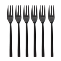 Komplet 6 widelczyków do ciasta Piano black w pudełku 29606