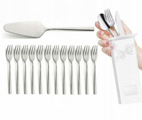 Sztućce Amefa Dakota  zestaw 13 elem. do ciasta deserów 12 widelczyków 1 łopatka do ciasta tortu deserów dla 12 osób sztućce bez niklu