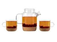 Zestaw dzbanek 800 ml i 2 filiżanki 250 ml z korkowymi podstawkami Vilagio  29347