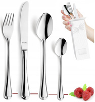 Sztućce Amefa Elegance zestaw 24 sztuki dla 6 osób klasyczne eleganckie z wzorem komplet ze stali 18/10