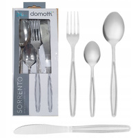 Domotti sztućce Sorrento zestaw 24 elementy tanie obiadowe nierdzewne komplet dla 6 osób z wzorem