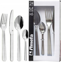 Amefa tanie sztućce Colibri zestaw 24 sztuki komplet dla 6 osób nierdzewnedo baru gastronomii bez niklu 18/0