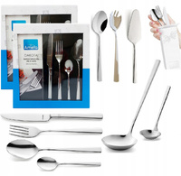 Sztućce Amefa Dakota 53 zestaw dla 12 osób sztućce obiadowe z zestawem serwingowym 